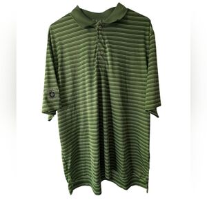 Two Tone Green Striped Men's Polo Shirt